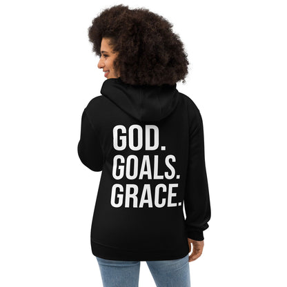 Goals Grace Unisex Christian Eco-Friendly Hooded Sweatshirt - ClaimedbyGodDesigns