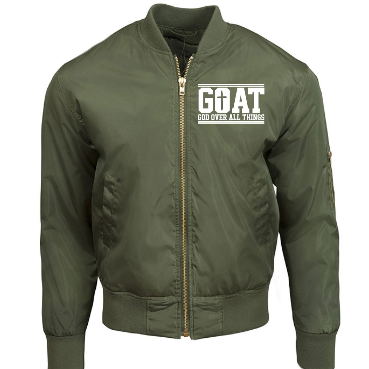 Goat Him Over all Things Unisex Christian Bomber Jacket - ClaimedbyGodDesigns