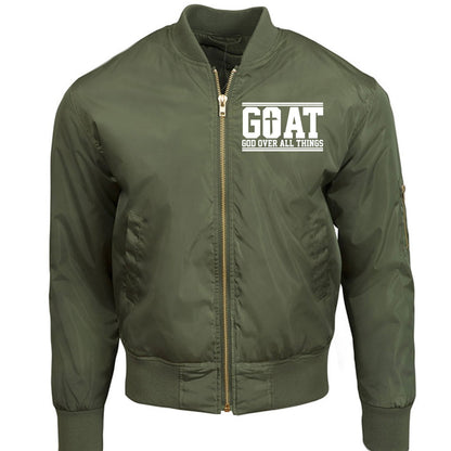 Goat Him Over all Things Unisex Christian Bomber Jacket - ClaimedbyGodDesigns