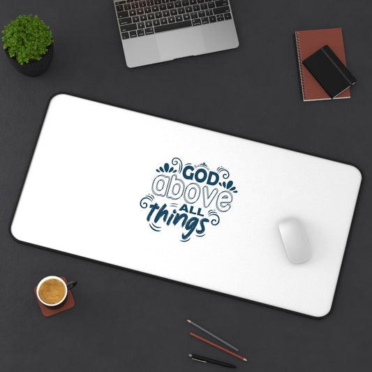 God Above All Things Christian Computer Keyboard Mouse Desk Mat - ClaimedbyGodDesigns