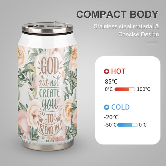 God Did Not Create You To Blend In Christian Stainless Steel Tumbler with Straw - ClaimedbyGodDesigns