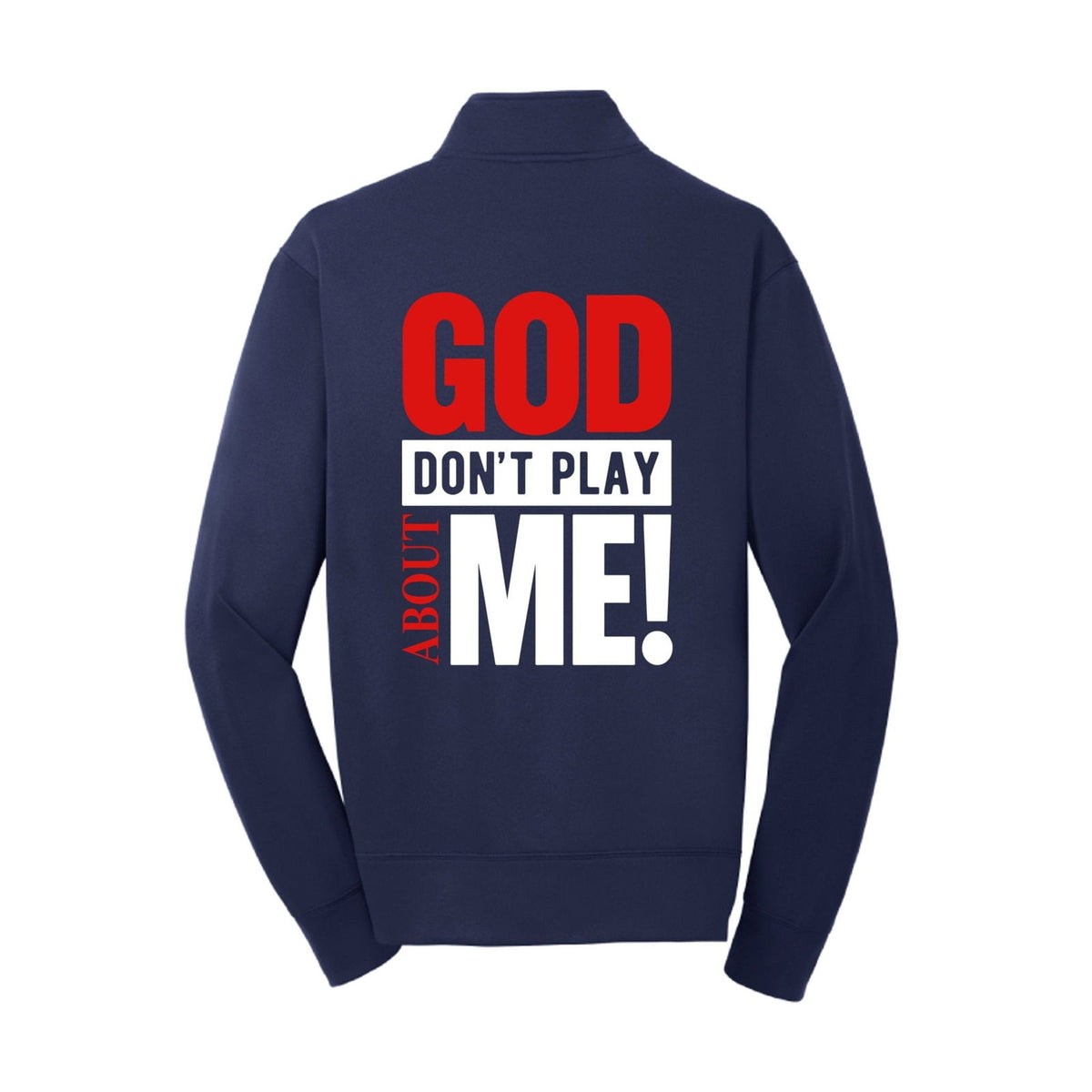 God Don't Play About Me Premium Sport Youth Christian Full-Zip Fleece Jacket - ClaimedbyGodDesigns