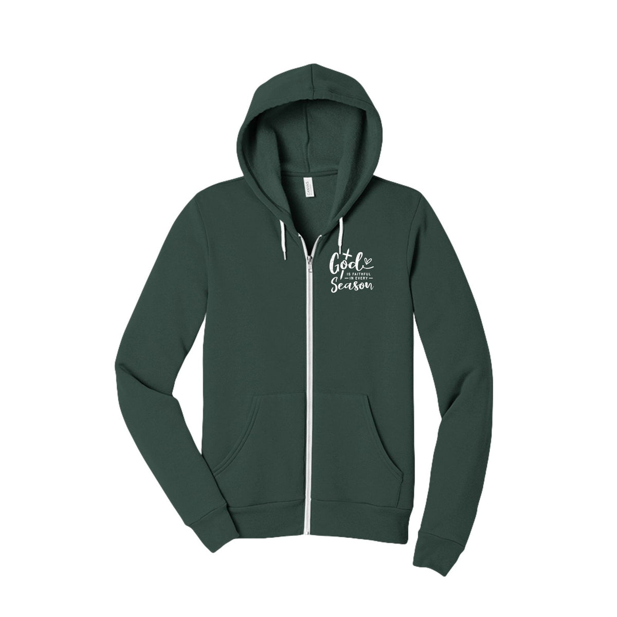 God Is Faithful In Every Season Unisex Christian Full-Zip Hooded Sweatshirt - ClaimedbyGodDesigns