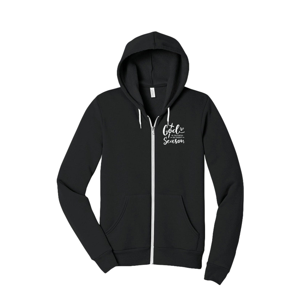 God Is Faithful In Every Season Unisex Christian Full-Zip Hooded Sweatshirt - ClaimedbyGodDesigns
