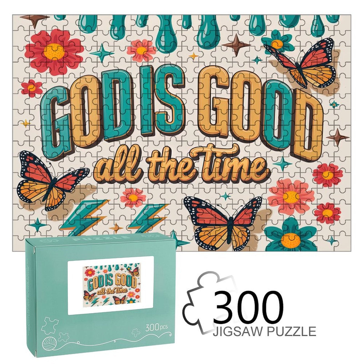 God Is Good All The Time Christian Horizontal Wooden Puzzle - ClaimedbyGodDesigns