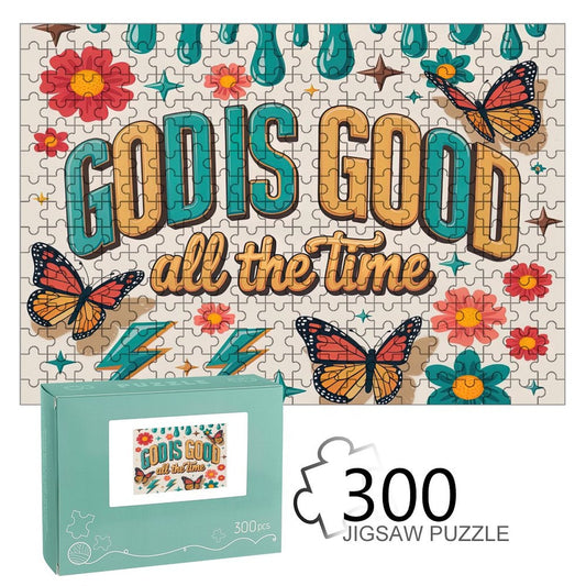 God Is Good All The Time Christian Horizontal Wooden Puzzle - ClaimedbyGodDesigns