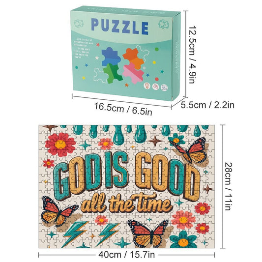 God Is Good All The Time Christian Horizontal Wooden Puzzle - ClaimedbyGodDesigns