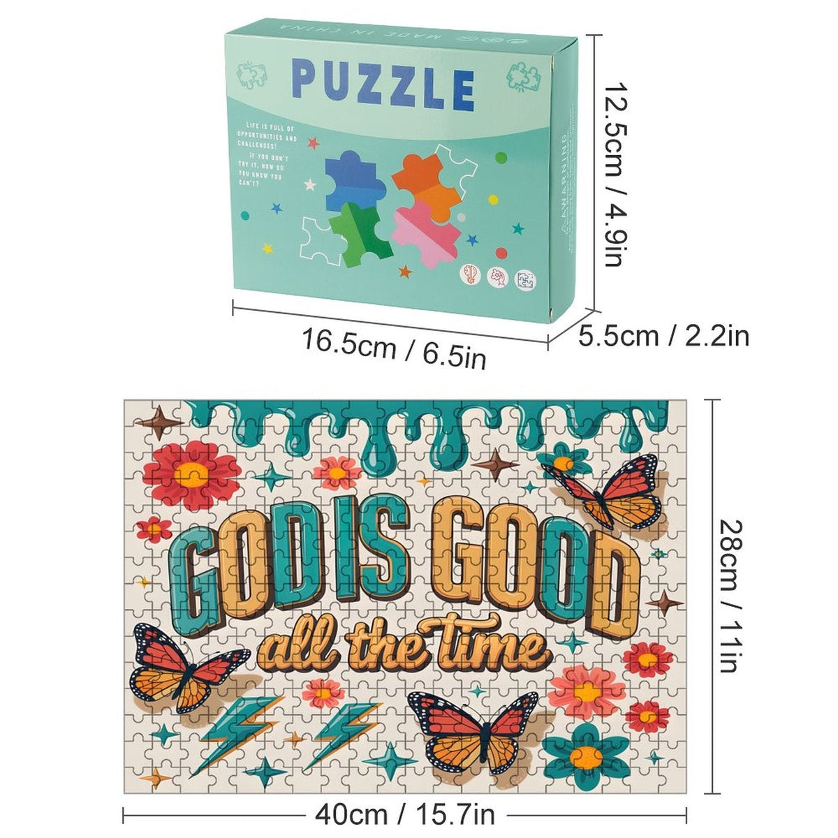 God Is Good All The Time Christian Horizontal Wooden Puzzle - ClaimedbyGodDesigns