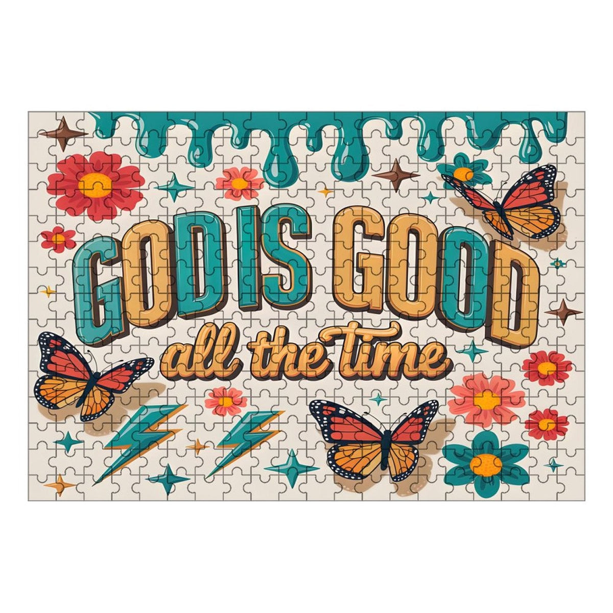 God Is Good All The Time Christian Horizontal Wooden Puzzle - ClaimedbyGodDesigns