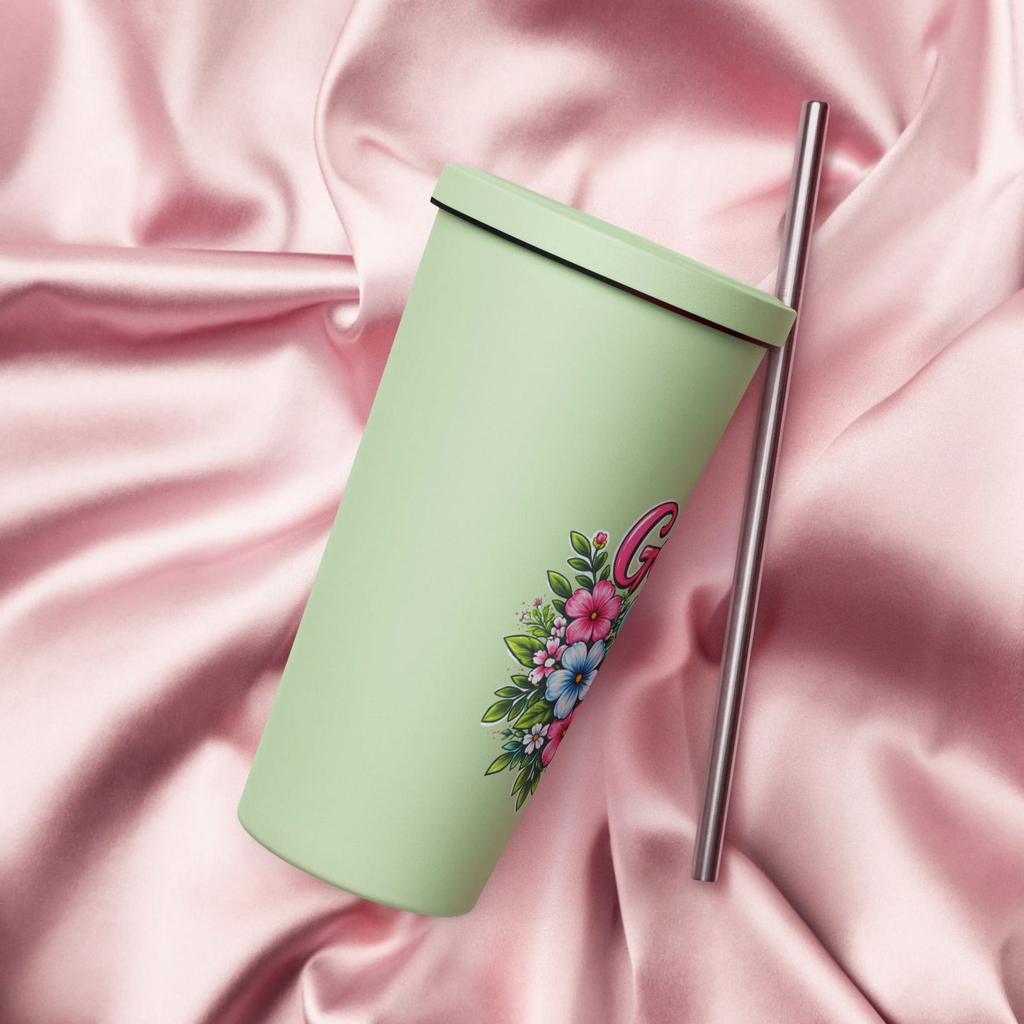 God Is Good All The Time Christian Insulated 20oz Tumbler with a straw - ClaimedbyGodDesigns