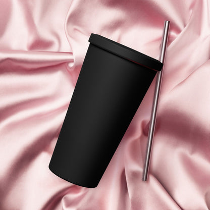 God Is Good All The Time Christian Insulated 20oz Tumbler with a straw - ClaimedbyGodDesigns