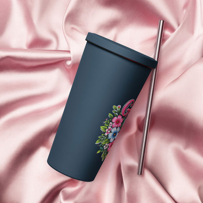 God Is Good All The Time Christian Insulated 20oz Tumbler with a straw - ClaimedbyGodDesigns