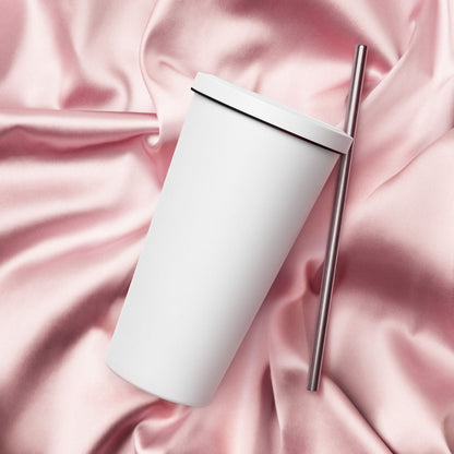 God Is Good All The Time Christian Insulated 20oz Tumbler with a straw - ClaimedbyGodDesigns