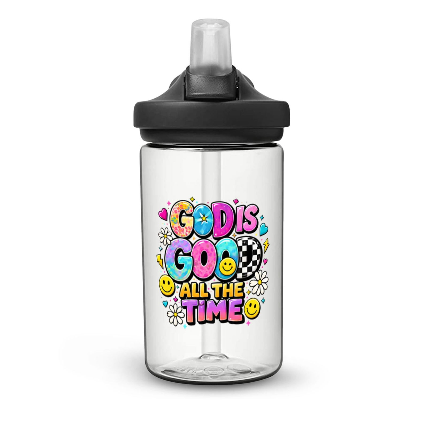 God Is Good All The Time Christian Kids Water Bottle - ClaimedbyGodDesigns