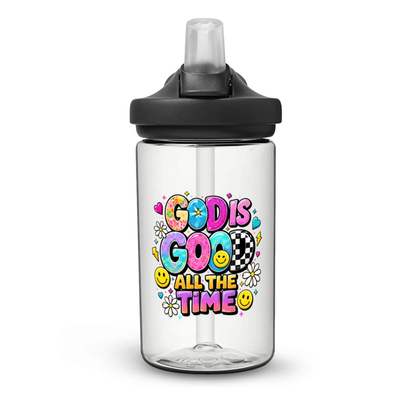 God Is Good All The Time Christian Kids Water Bottle - ClaimedbyGodDesigns
