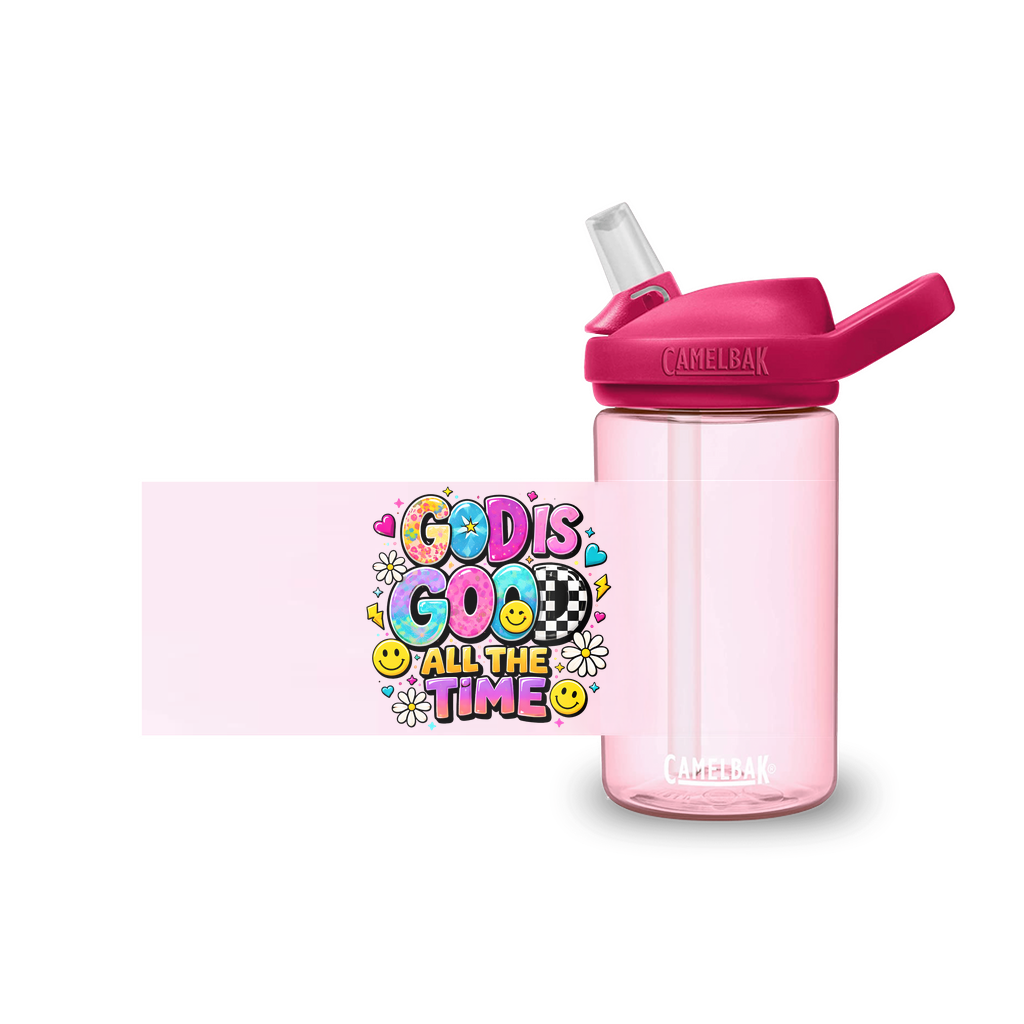 God Is Good All The Time Christian Kids Water Bottle - ClaimedbyGodDesigns