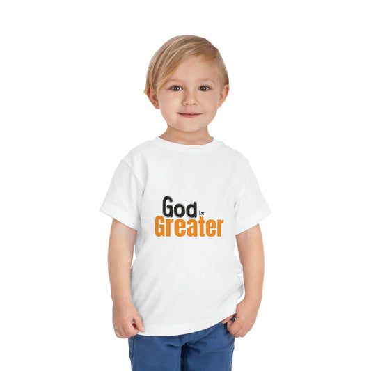God Is Greater Christian Toddler T-Shirt - ClaimedbyGodDesigns