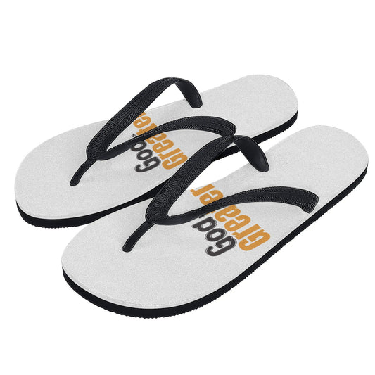 God Is Greater Womens Christian Flip Flops - ClaimedbyGodDesigns