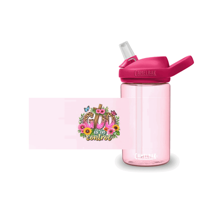 God Is In Control Christian Kids Water Bottle - ClaimedbyGodDesigns