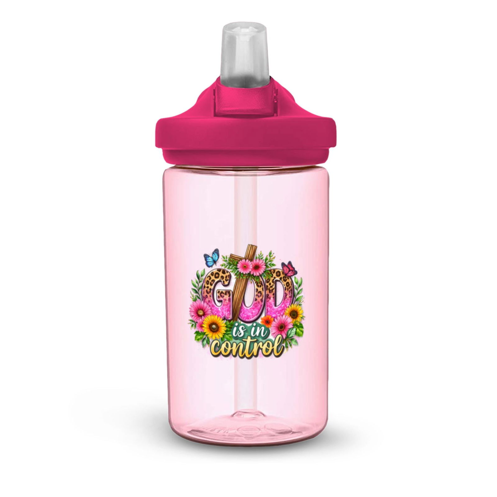 God Is In Control Christian Kids Water Bottle - ClaimedbyGodDesigns