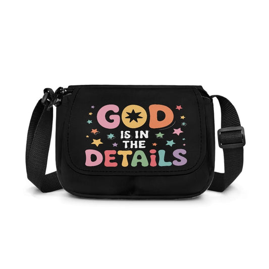 God Is In The Details Christian Kids Flap Crossbody Bag - ClaimedbyGodDesigns