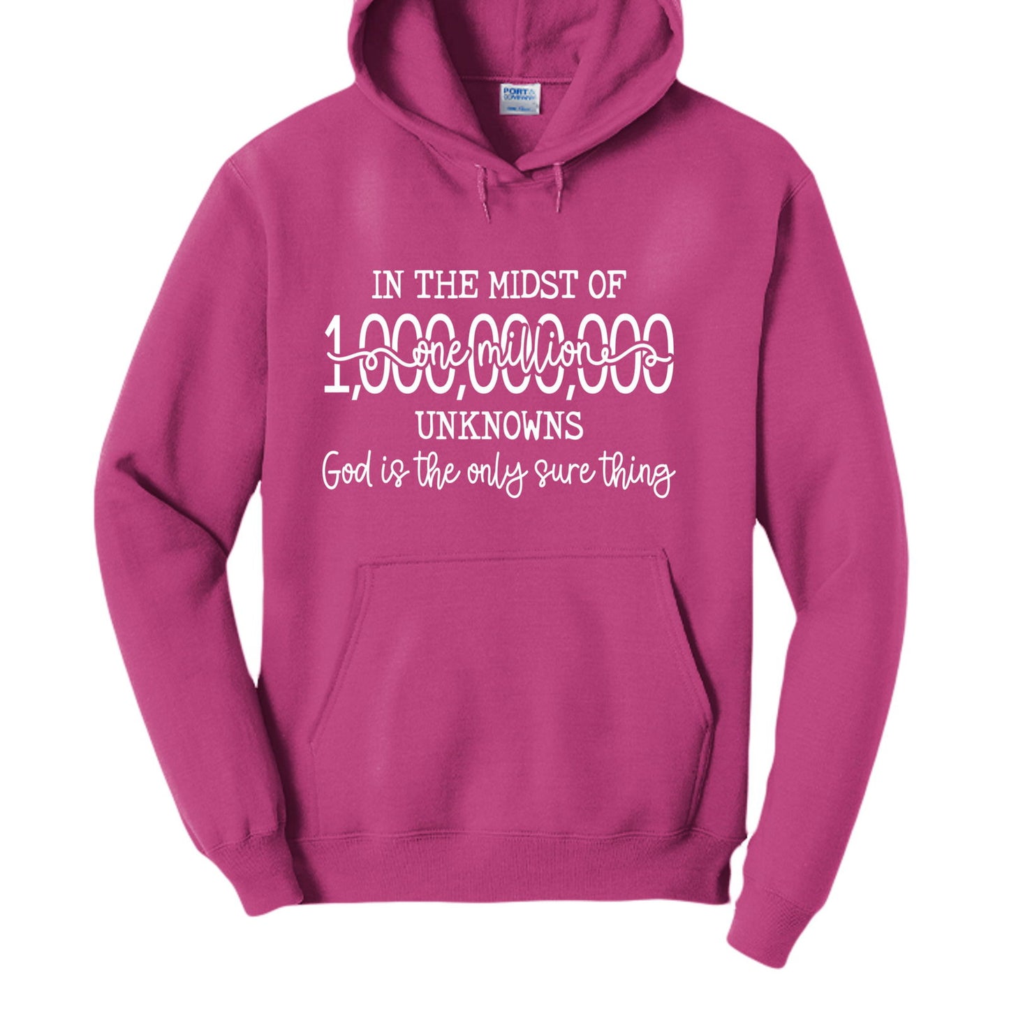 God Is The One Sure Thing Unisex Christian Pullover Hooded Sweatshirt - ClaimedbyGodDesigns