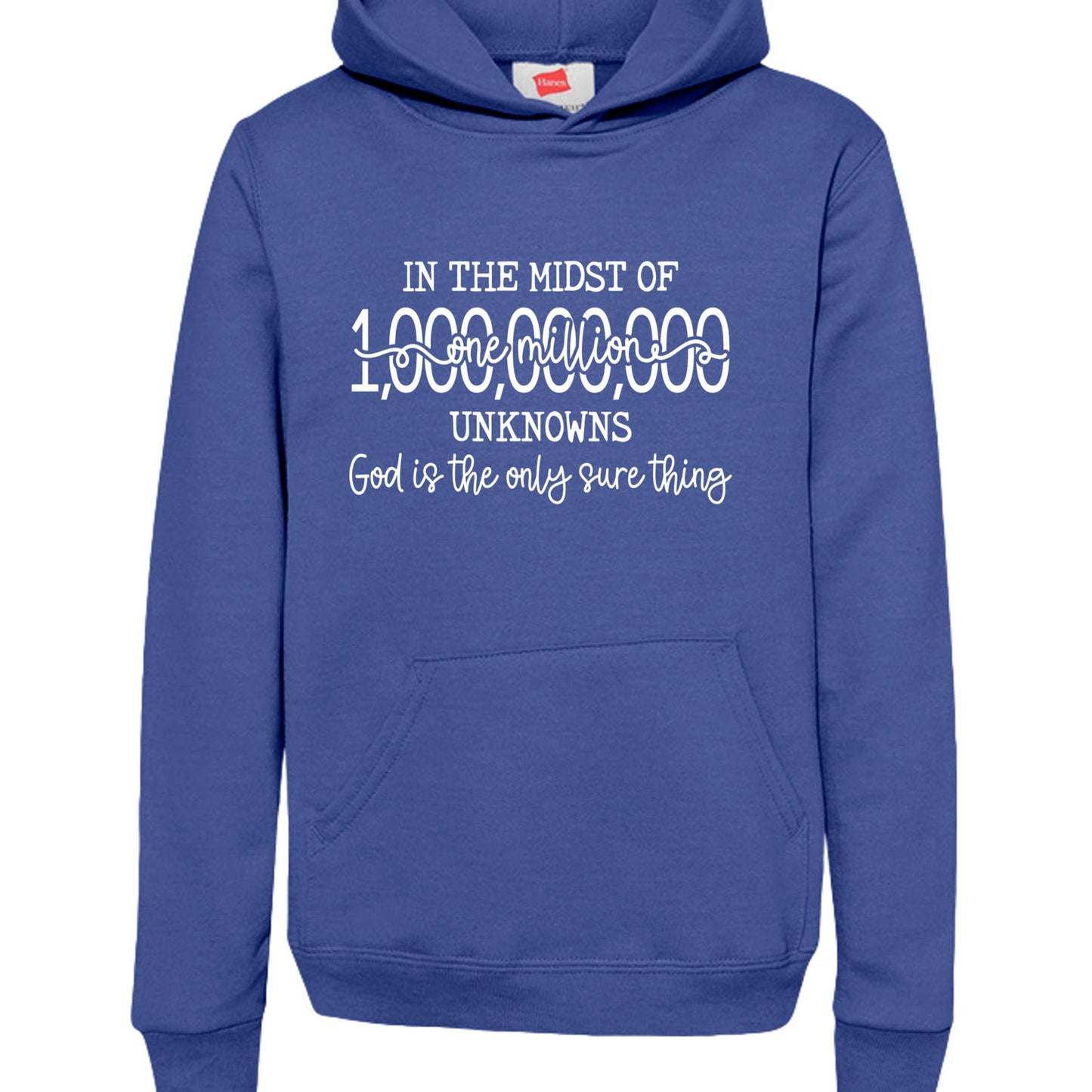 God Is The Only Sure Thing Youth Christian Pullover Hooded Sweatshirt - ClaimedbyGodDesigns