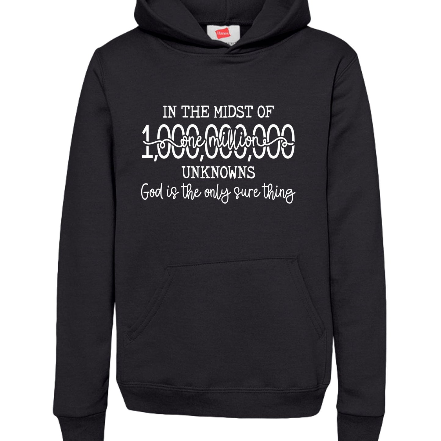 God Is The Only Sure Thing Youth Christian Pullover Hooded Sweatshirt - ClaimedbyGodDesigns