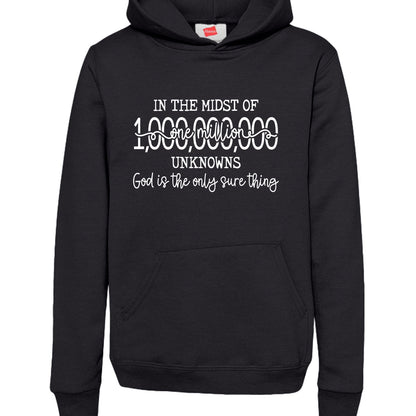 God Is The Only Sure Thing Youth Christian Pullover Hooded Sweatshirt - ClaimedbyGodDesigns