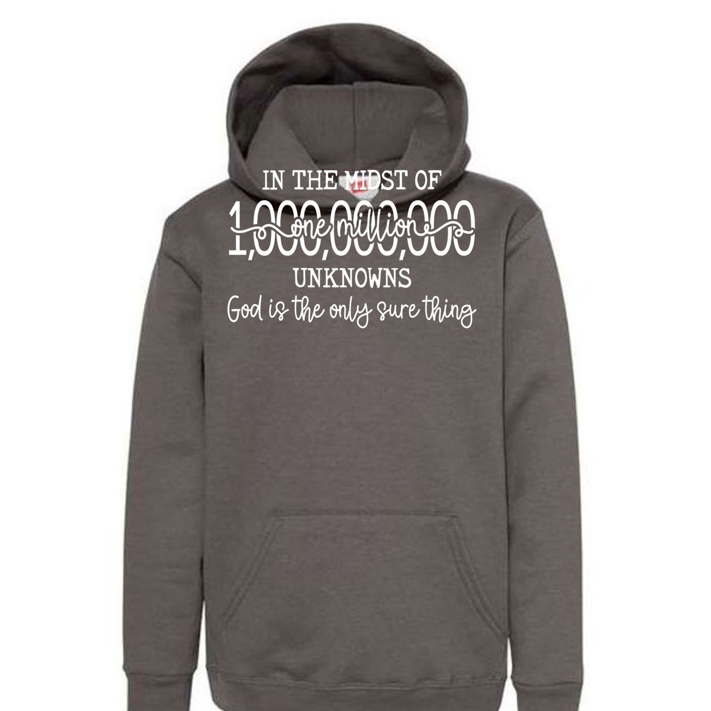 God Is The Only Sure Thing Youth Christian Pullover Hooded Sweatshirt - ClaimedbyGodDesigns
