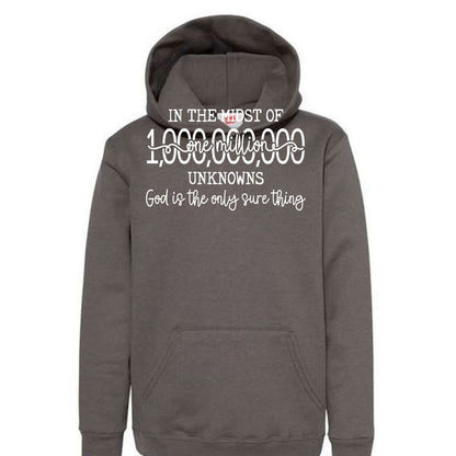 God Is The Only Sure Thing Youth Christian Pullover Hooded Sweatshirt - ClaimedbyGodDesigns