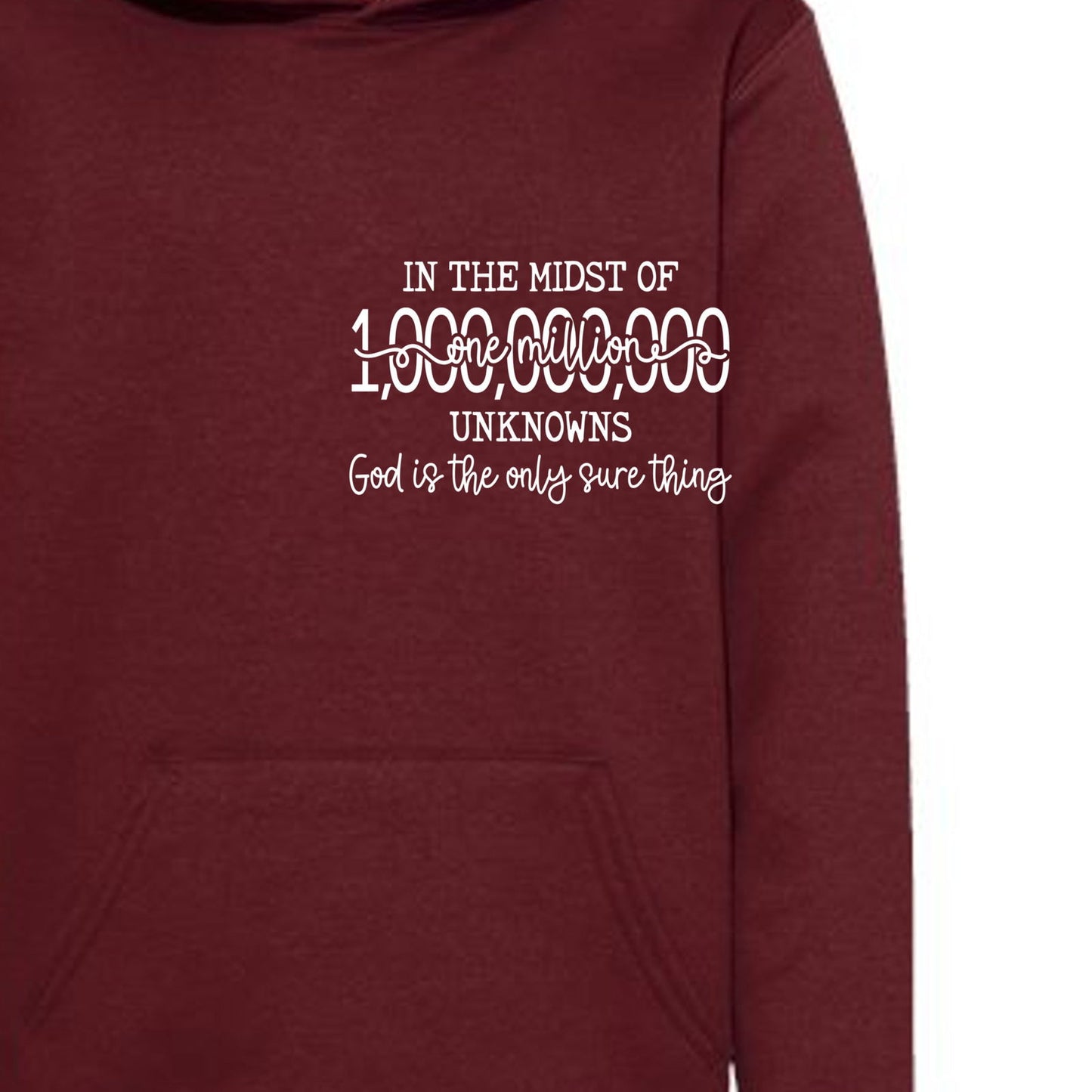God Is The Only Sure Thing Youth Christian Pullover Hooded Sweatshirt - ClaimedbyGodDesigns