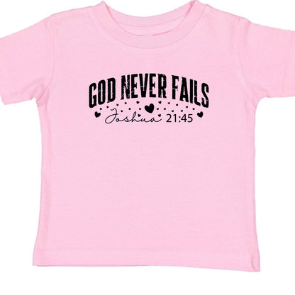 God Never Fails Christian Baby T-shirt - ClaimedbyGodDesigns