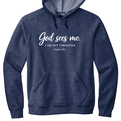 God Sees Me Unisex Christian Hooded Pullover Sweatshirt - ClaimedbyGodDesigns