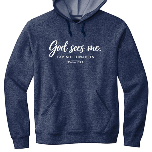 God Sees Me Unisex Christian Hooded Pullover Sweatshirt - ClaimedbyGodDesigns