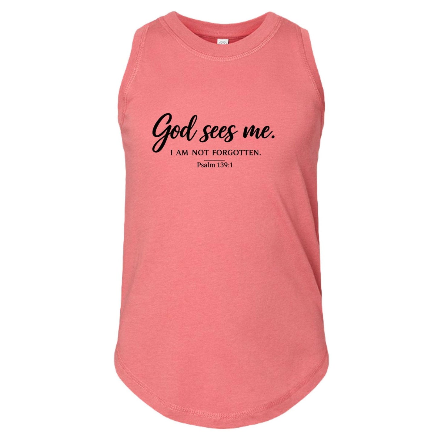 God Sees Me Youth Christian Tank Top - ClaimedbyGodDesigns