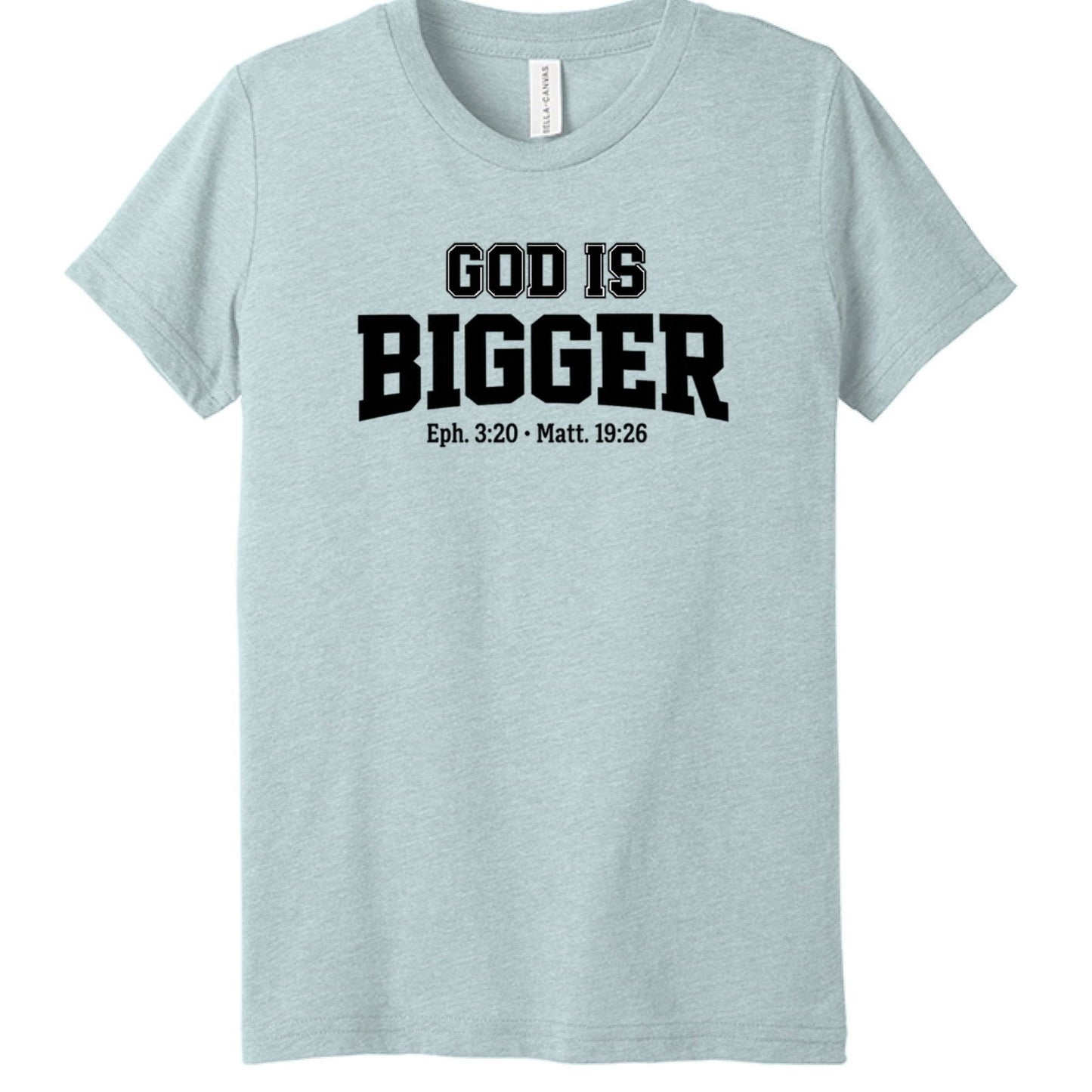 God is Bigger Youth Christian T-shirt - ClaimedbyGodDesigns