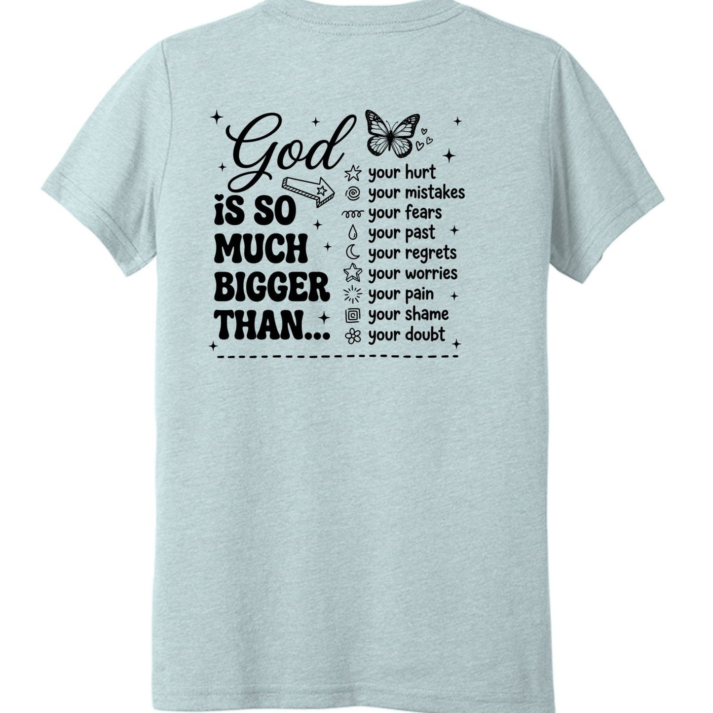 God is Bigger Youth Christian T-shirt - ClaimedbyGodDesigns
