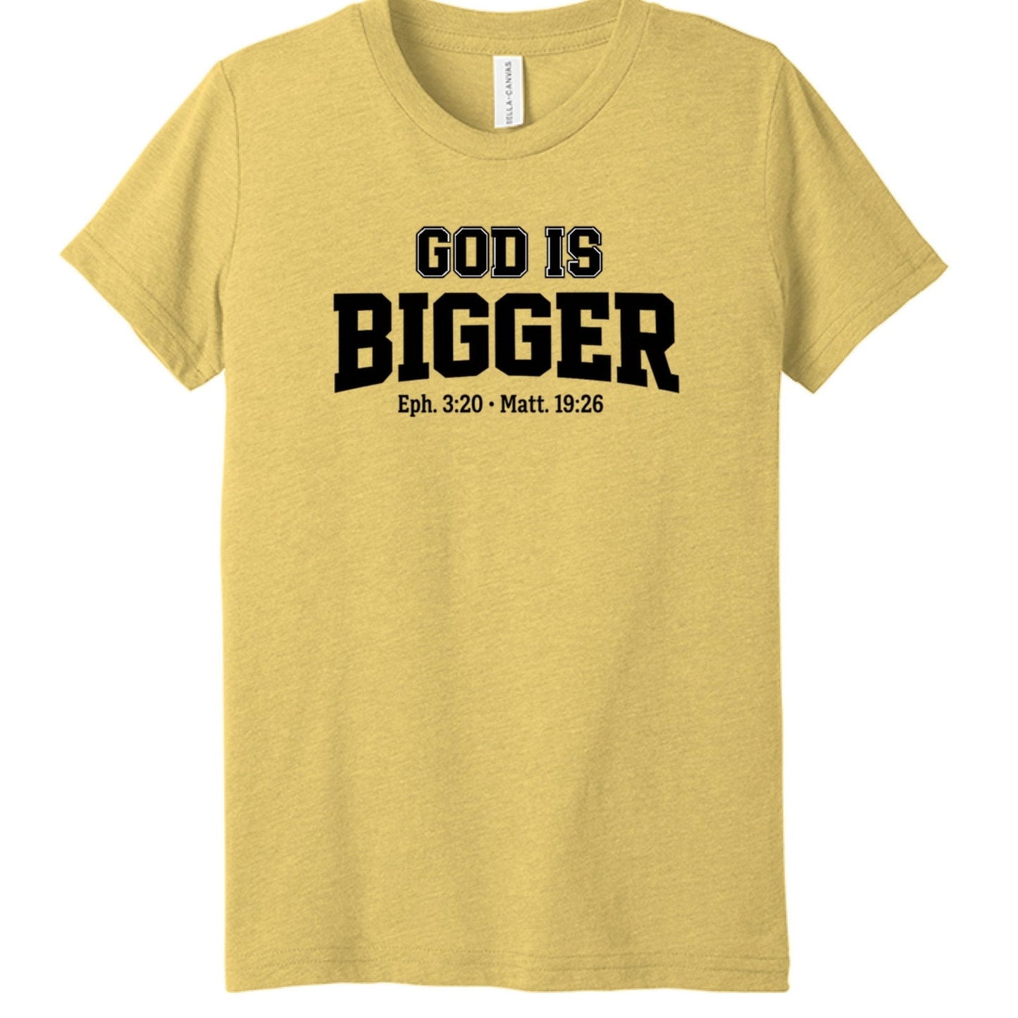 God is Bigger Youth Christian T-shirt - ClaimedbyGodDesigns