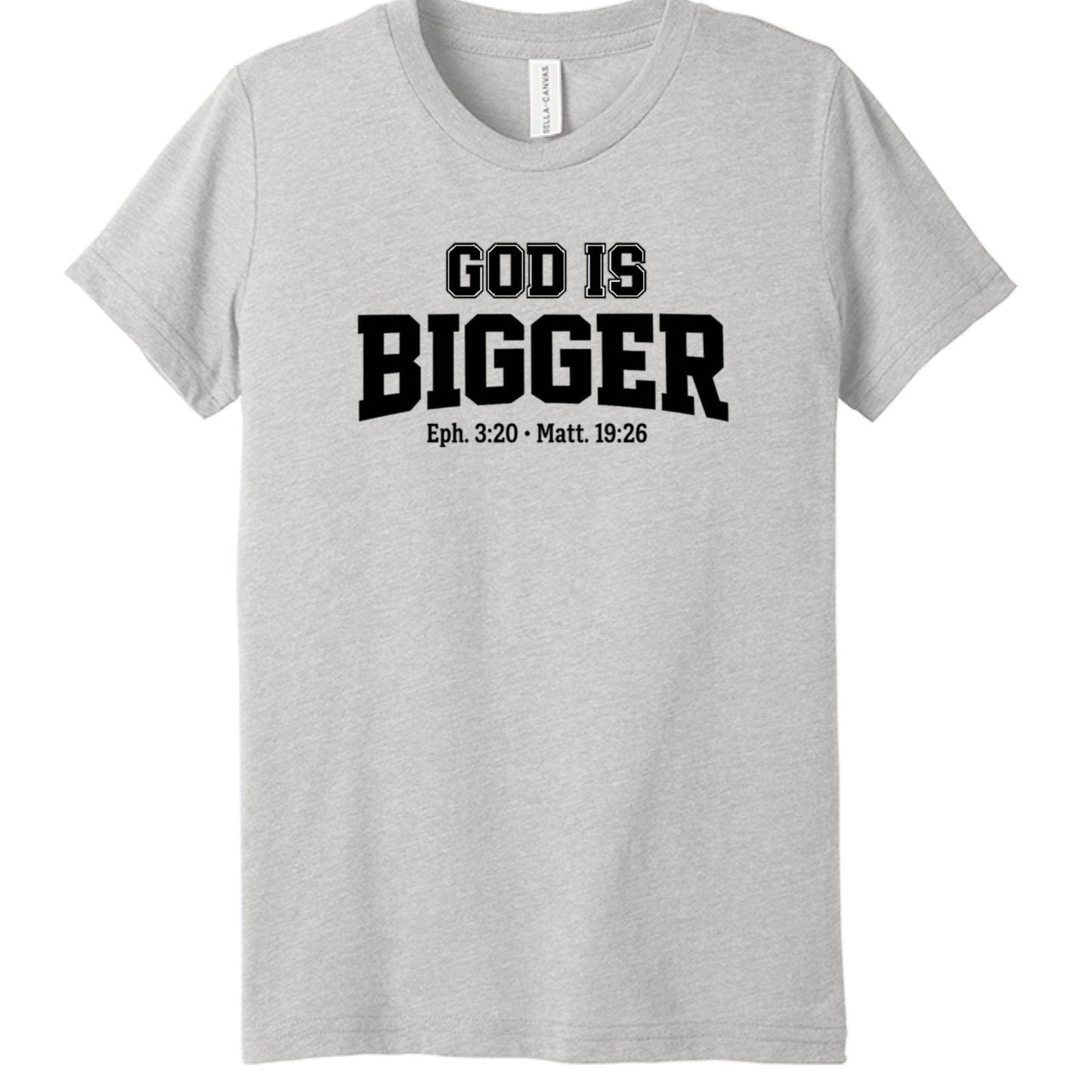 God is Bigger Youth Christian T-shirt - ClaimedbyGodDesigns
