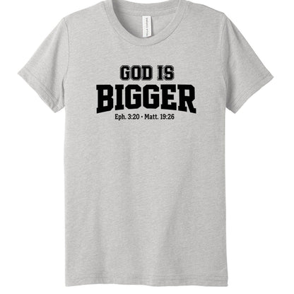 God is Bigger Youth Christian T-shirt - ClaimedbyGodDesigns