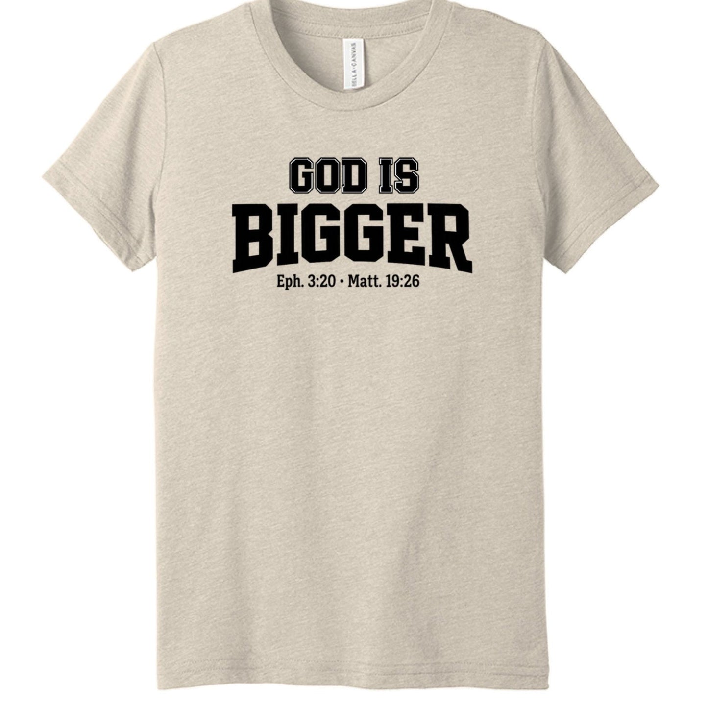 God is Bigger Youth Christian T-shirt - ClaimedbyGodDesigns
