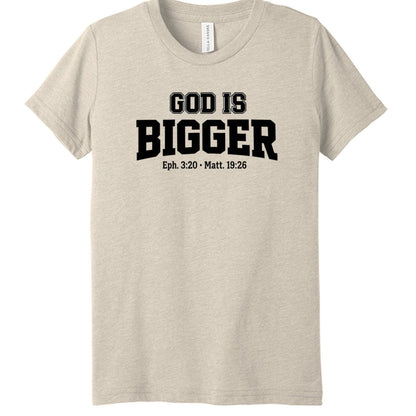 God is Bigger Youth Christian T-shirt - ClaimedbyGodDesigns