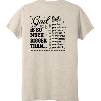 God is Bigger Youth Christian T-shirt - ClaimedbyGodDesigns