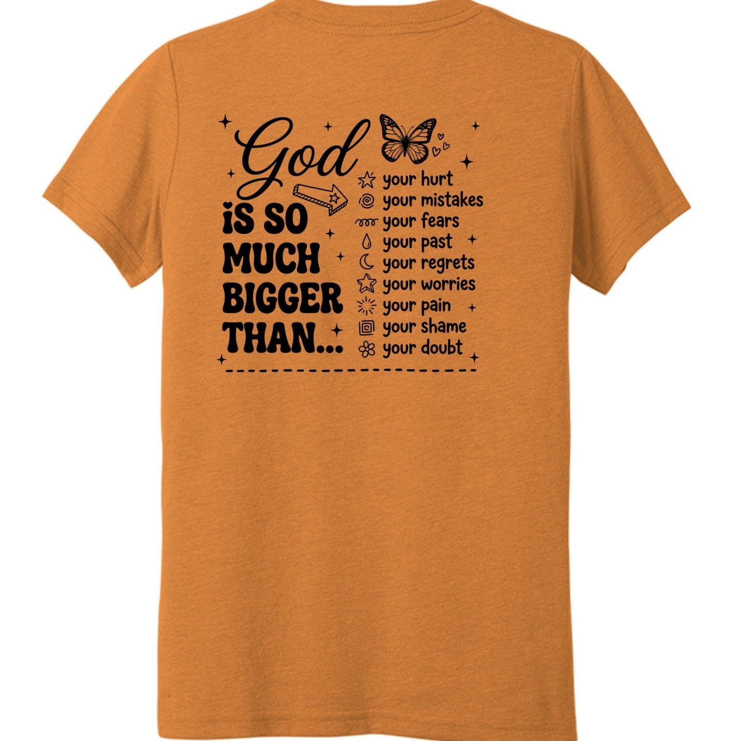 God is Bigger Youth Christian T-shirt - ClaimedbyGodDesigns
