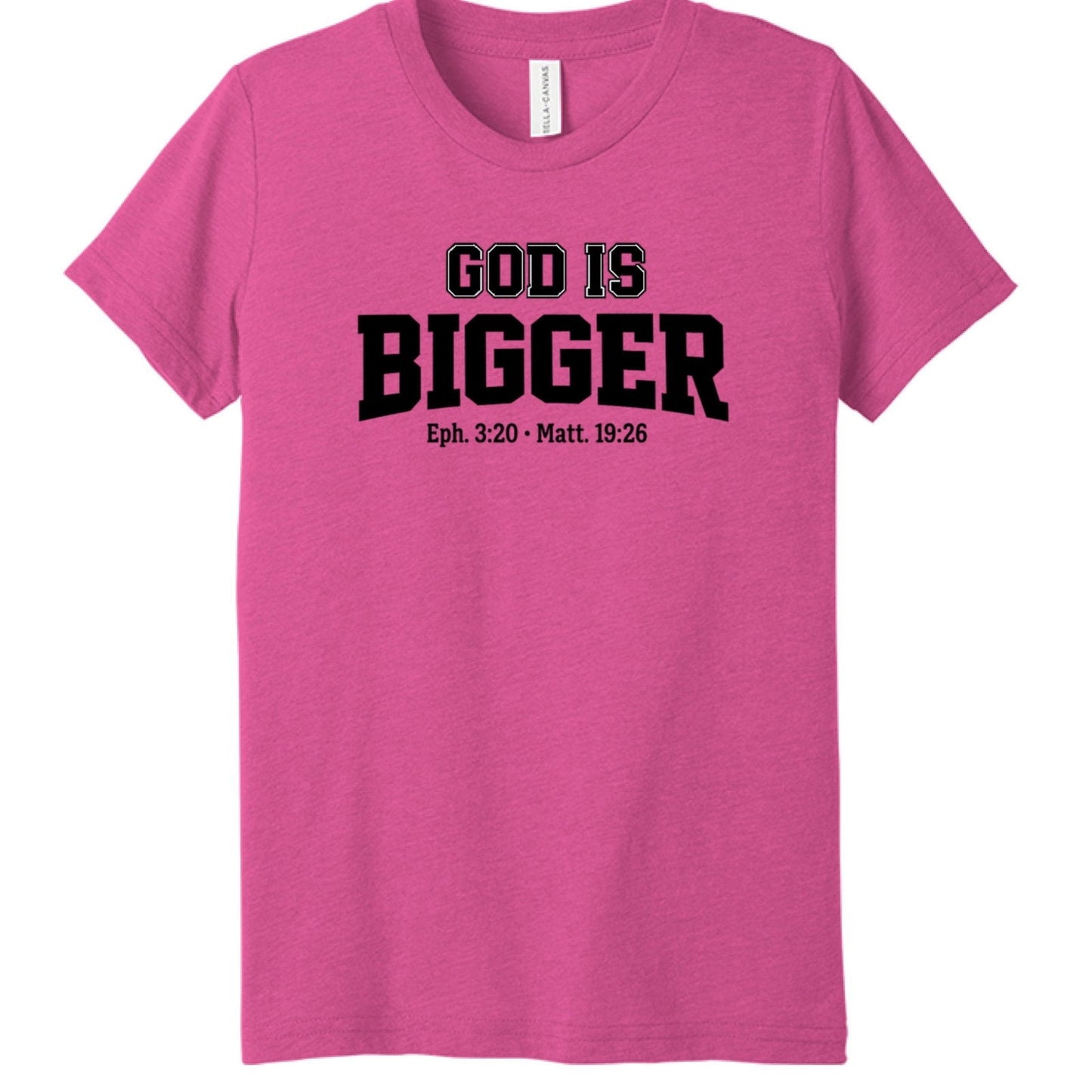 God is Bigger Youth Christian T-shirt - ClaimedbyGodDesigns