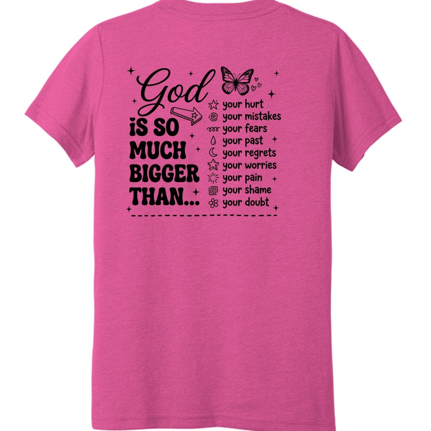 God is Bigger Youth Christian T-shirt - ClaimedbyGodDesigns