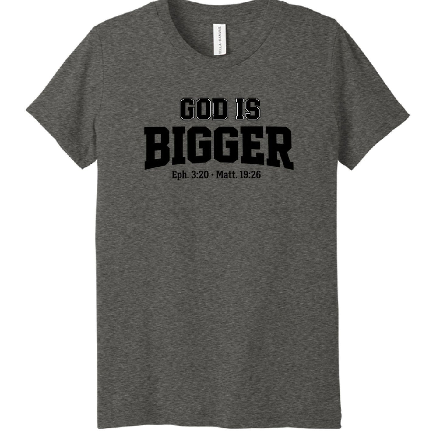 God is Bigger Youth Christian T-shirt - ClaimedbyGodDesigns