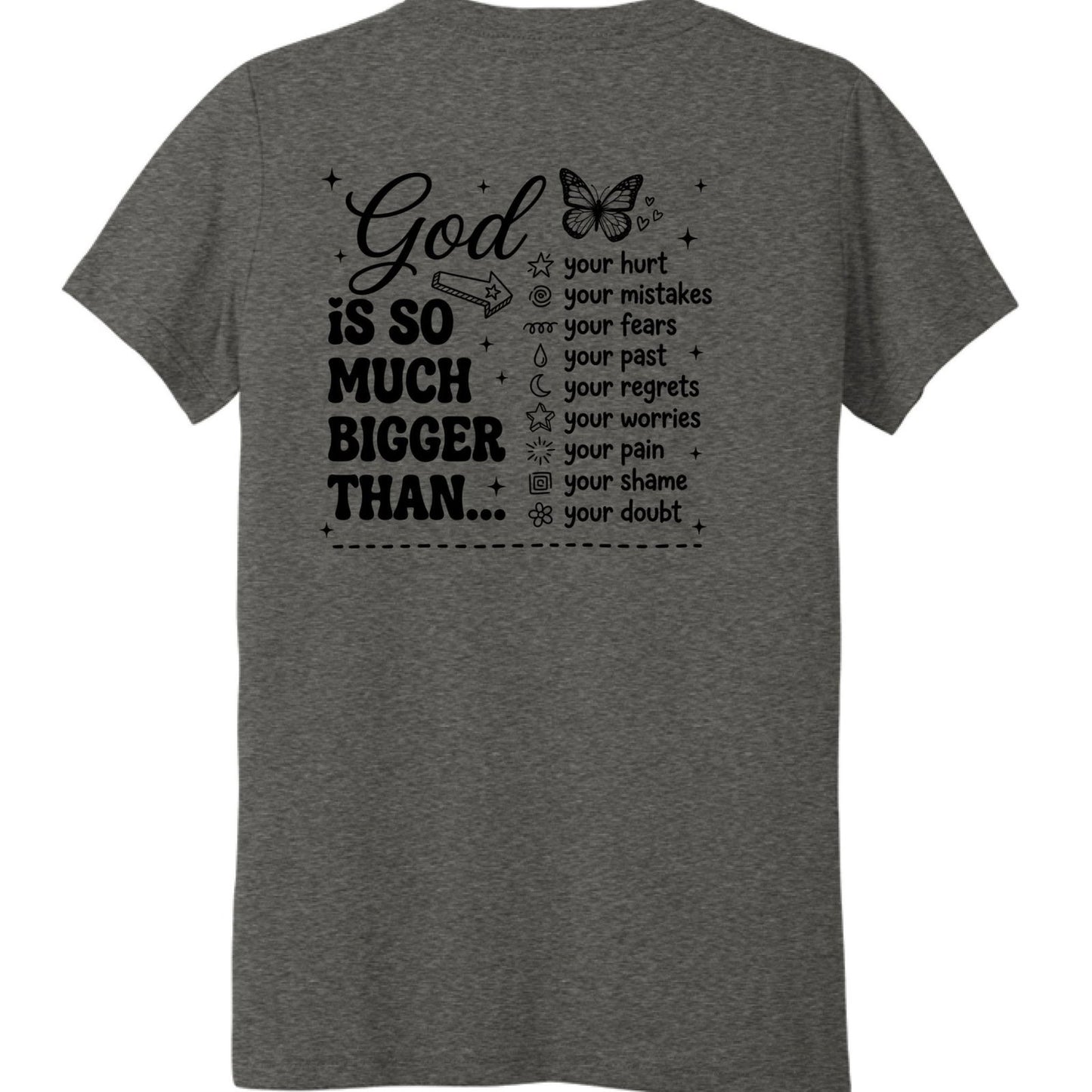 God is Bigger Youth Christian T-shirt - ClaimedbyGodDesigns