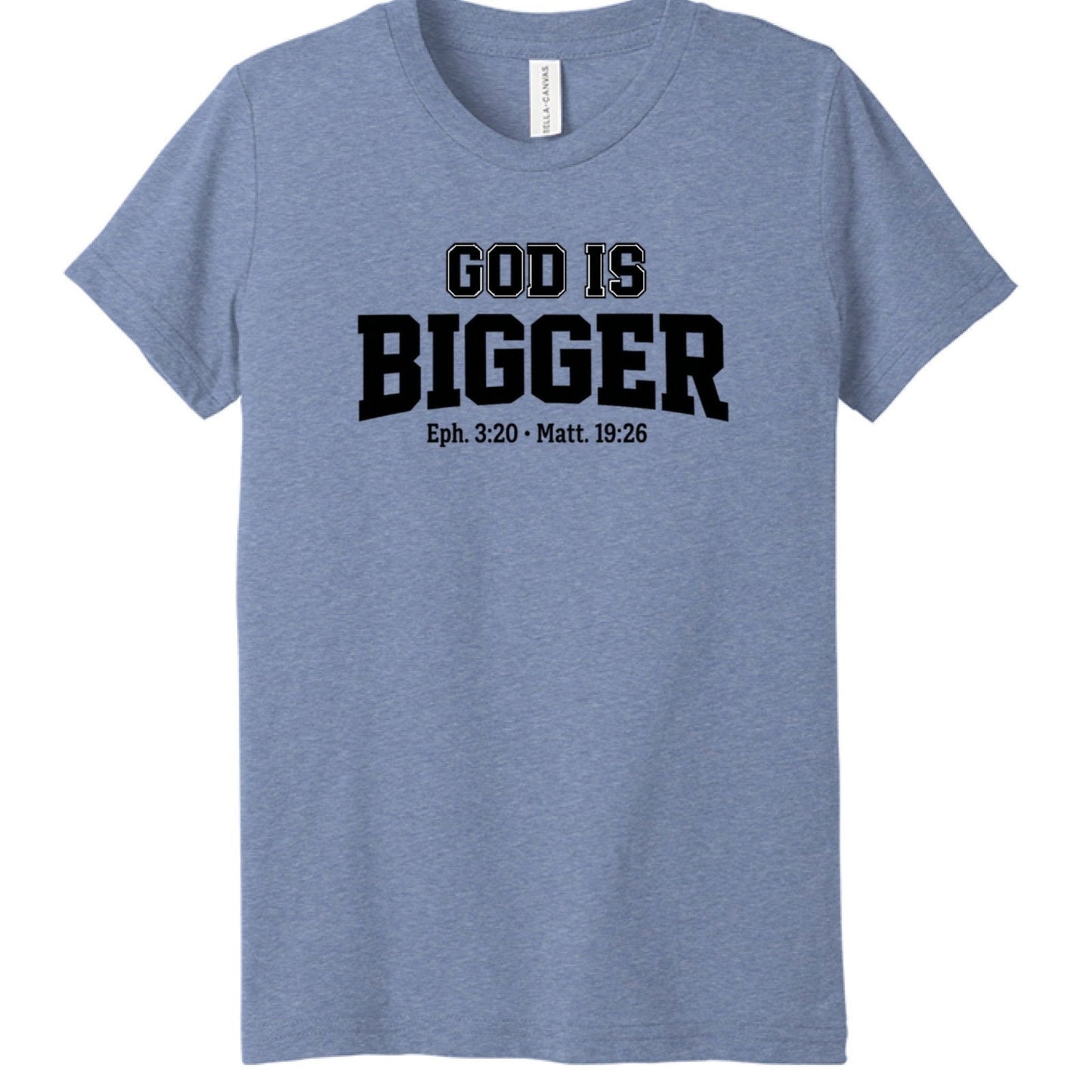 God is Bigger Youth Christian T-shirt - ClaimedbyGodDesigns